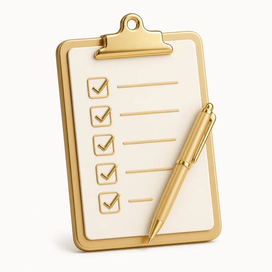 Clipboard checklist — Karamba