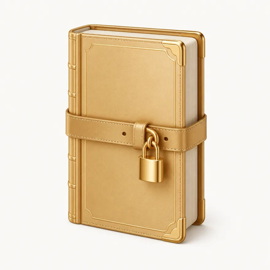 Book with padlock strap — Karamba