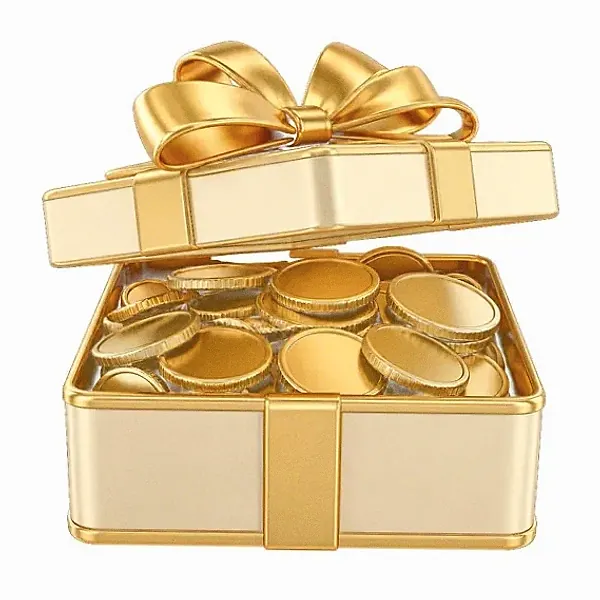 Gift box with coins — Karamba