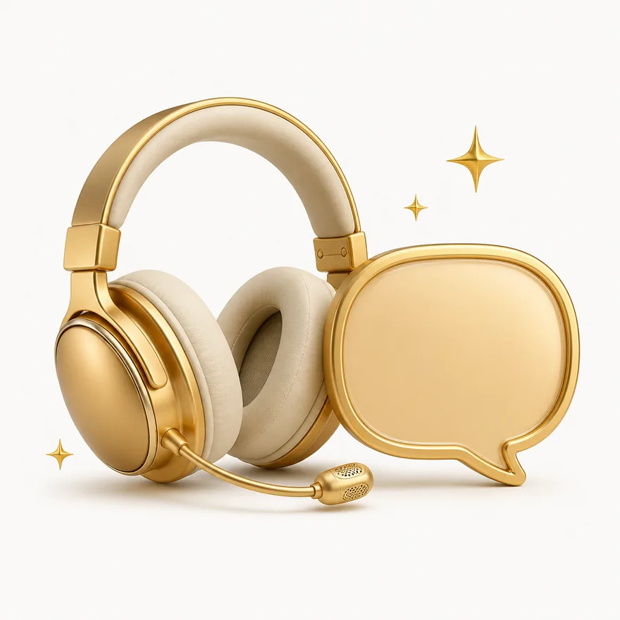 Headset with speech bubble — Karamba