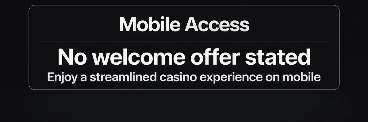 Minimal dark rounded notice panel promoting convenient mobile access with restrained typography