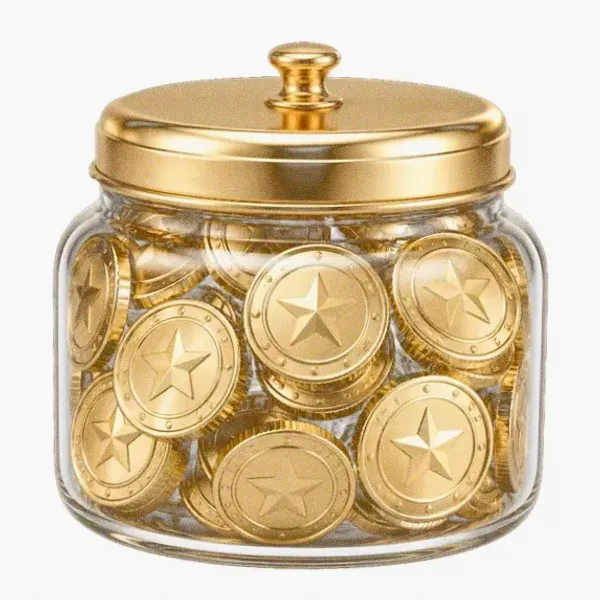 Coin-filled jar — Karamba