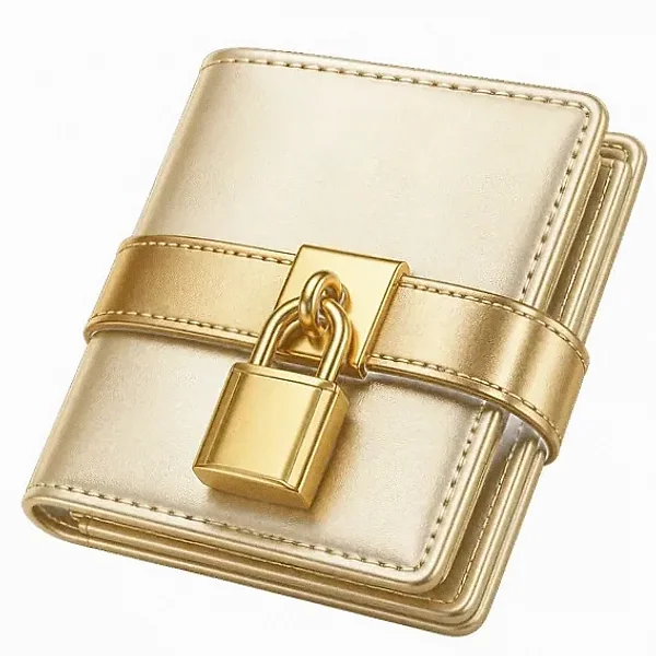 Locked leather wallet — Karamba
